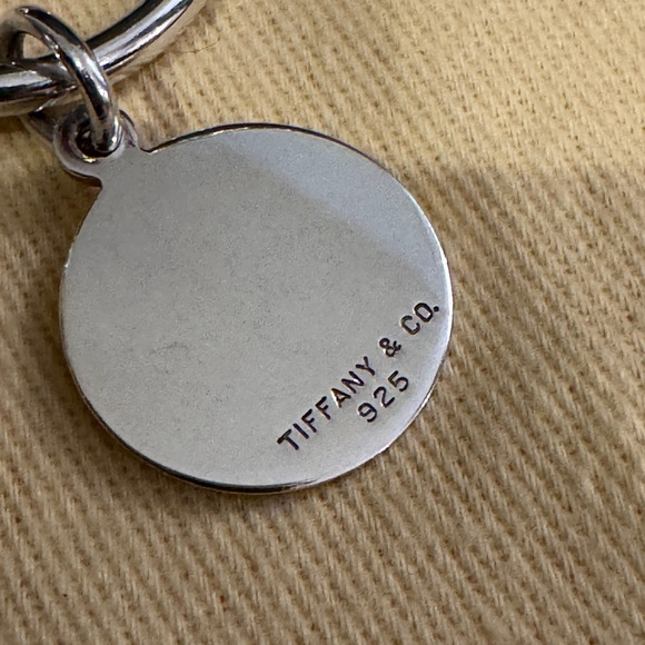 SOLD. Tiffany & Co. Silver Round Charm Keychain RTT (return to) Vintage Retired - Picture 2 of 9